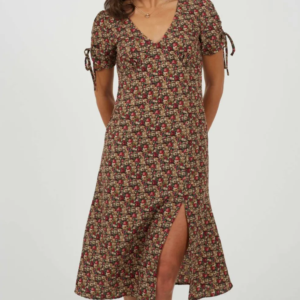 Womens Floral Dress with Side Split Detail