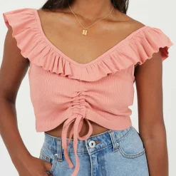 Womens Frill Vest with Gathered Front