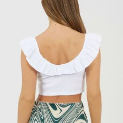 Womens Frill Vest with Gathered Front