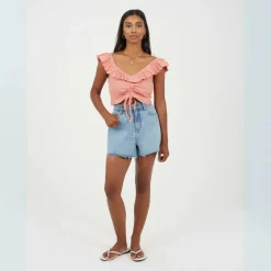 Womens Frill Vest with Gathered Front