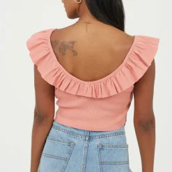 Womens Frill Vest with Gathered Front