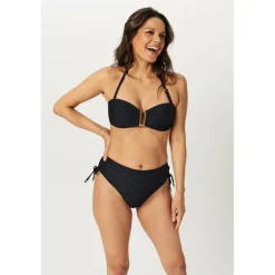Women's Gathered High Leg Bikini Bottoms