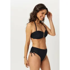 Women's Gathered High Leg Bikini Bottoms