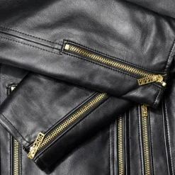 Womens Genuine Sheepskin Biker 4 Pocket Leather Jacket