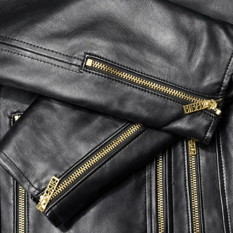 Womens Genuine Sheepskin Biker 4 Pocket Leather Jacket