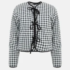 Women's Gingham Tie Detail Long Sleeve Field Jacket