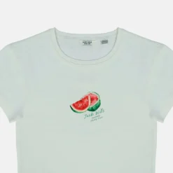 Women's Graphic Cotton Short Sleeve Crew Neck Print Crop Top