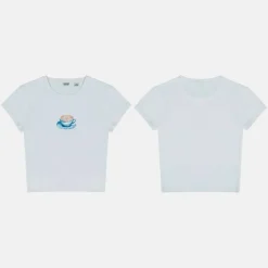 Women's Graphic Cotton Short Sleeve Crew Neck Print Crop Top