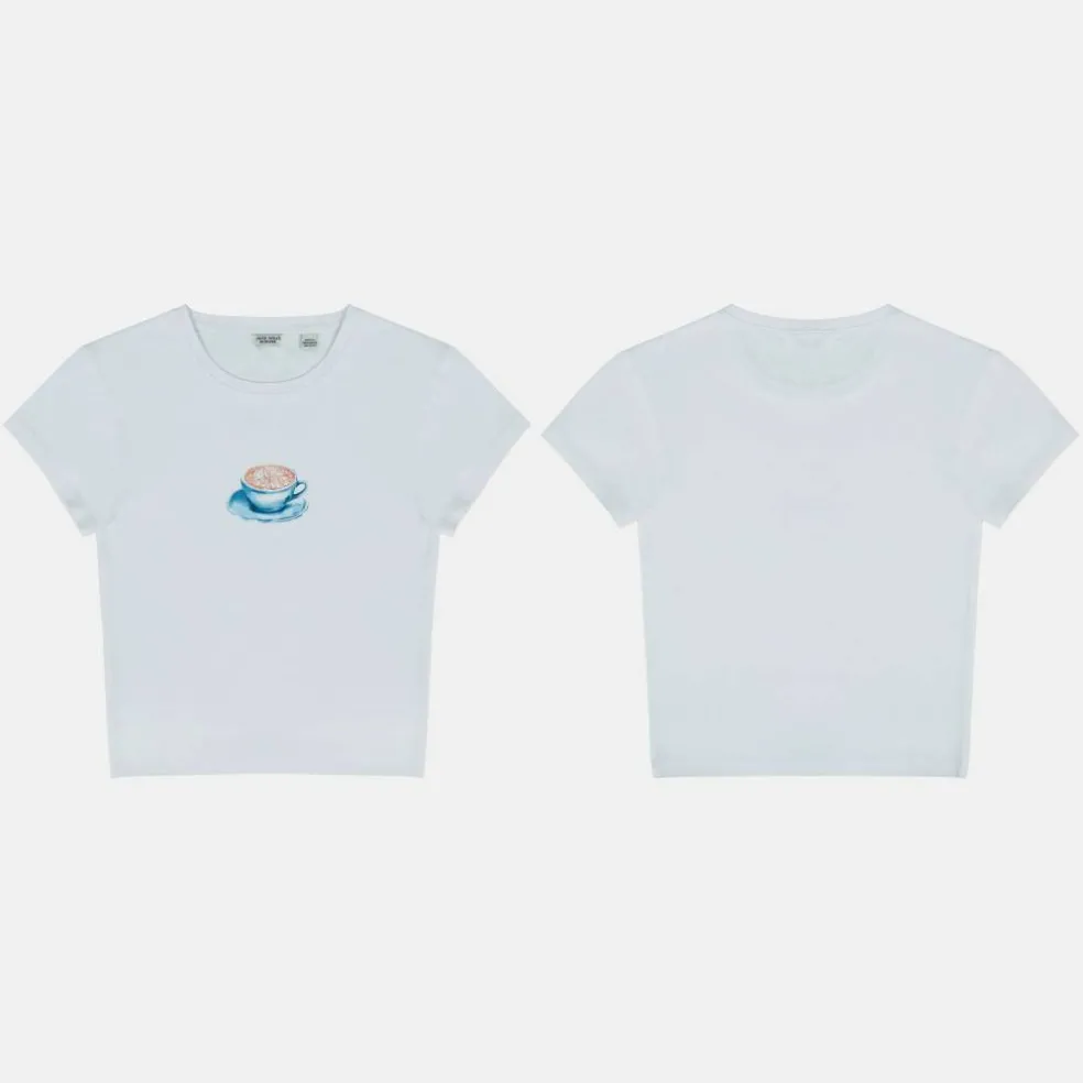 Women's Graphic Cotton Short Sleeve Crew Neck Print Crop Top
