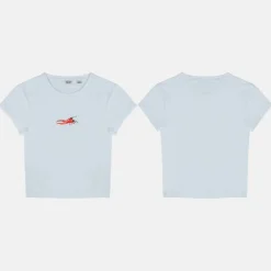 Women's Graphic Cotton Short Sleeve Crew Neck Print Crop Top