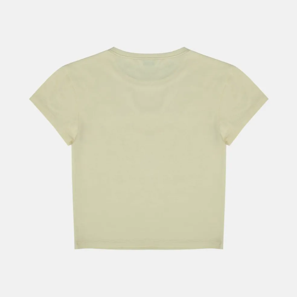 Women's Graphic Cotton Short Sleeve Crew Neck Print Crop Top