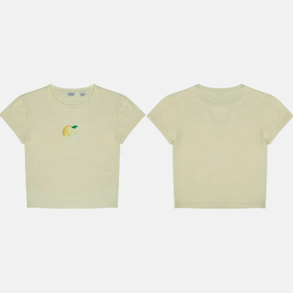 Women's Graphic Cotton Short Sleeve Crew Neck Print Crop Top