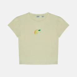 Women's Graphic Cotton Short Sleeve Crew Neck Print Crop Top