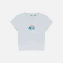 Women's Graphic Cotton Short Sleeve Crew Neck Print Crop Top