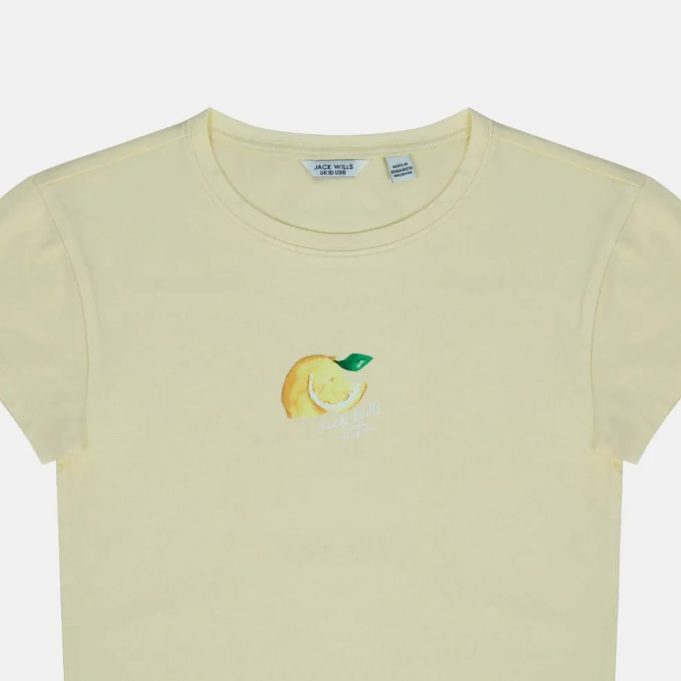 Women's Graphic Cotton Short Sleeve Crew Neck Print Crop Top