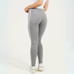 Womens Grey Leggings with Side Stripe Detail