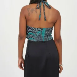 Womens Halter Neck Jacquard top