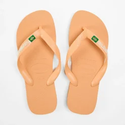 Women's Hav. Brasil Logo Ruby Red Flip Flops