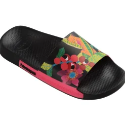Women's Hav Slide Print Black Pink Paradis Flip Flops