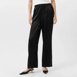 Women's High Waist Satin Wide Leg Trousers