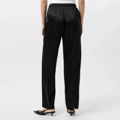 Women's High Waist Satin Wide Leg Trousers