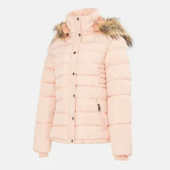 Women's ISIF Detachable Hood Fur Trim Sherpa Lined Parka