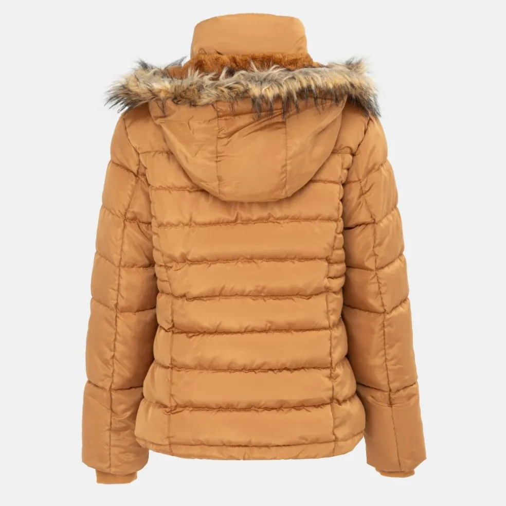 Women's ISIF Detachable Hood Fur Trim Sherpa Lined Parka