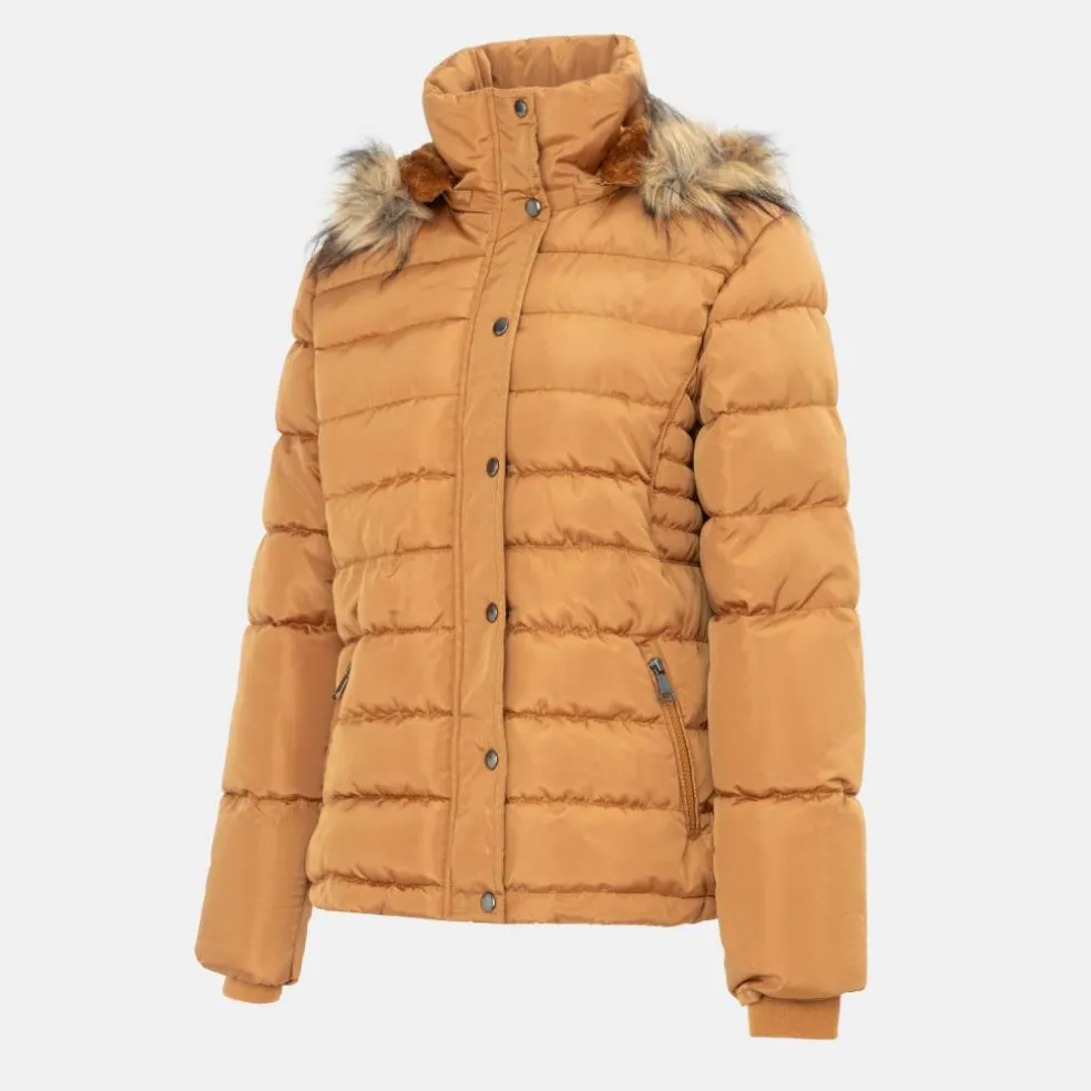 Women's ISIF Detachable Hood Fur Trim Sherpa Lined Parka