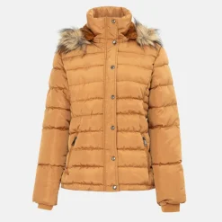 Women's ISIF Detachable Hood Fur Trim Sherpa Lined Parka