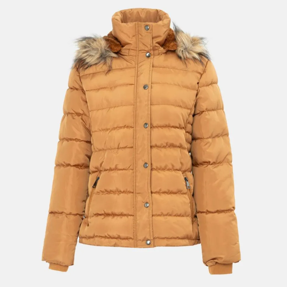 Women's ISIF Detachable Hood Fur Trim Sherpa Lined Parka