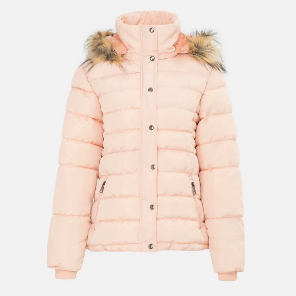 Women's ISIF Detachable Hood Fur Trim Sherpa Lined Parka