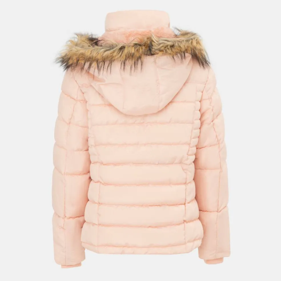 Women's ISIF Detachable Hood Fur Trim Sherpa Lined Parka