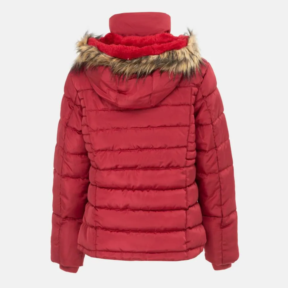 Women's ISIF Detachable Hood Fur Trim Sherpa Lined Parka