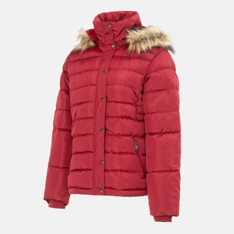 Women's ISIF Detachable Hood Fur Trim Sherpa Lined Parka