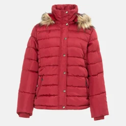 Women's ISIF Detachable Hood Fur Trim Sherpa Lined Parka