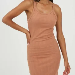 Womens Jersey Bodycon Strappy Midi Dress