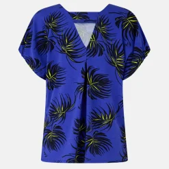 Women's Jersey Tab Short-Sleeve Blouse