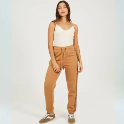 Womens Joggers with Leopard Side Stripe Detail