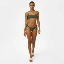 Women's JW Beaded Ruched Tie Side Bikini Bottoms