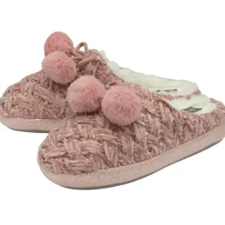 Womens Knitted Mule Slippers