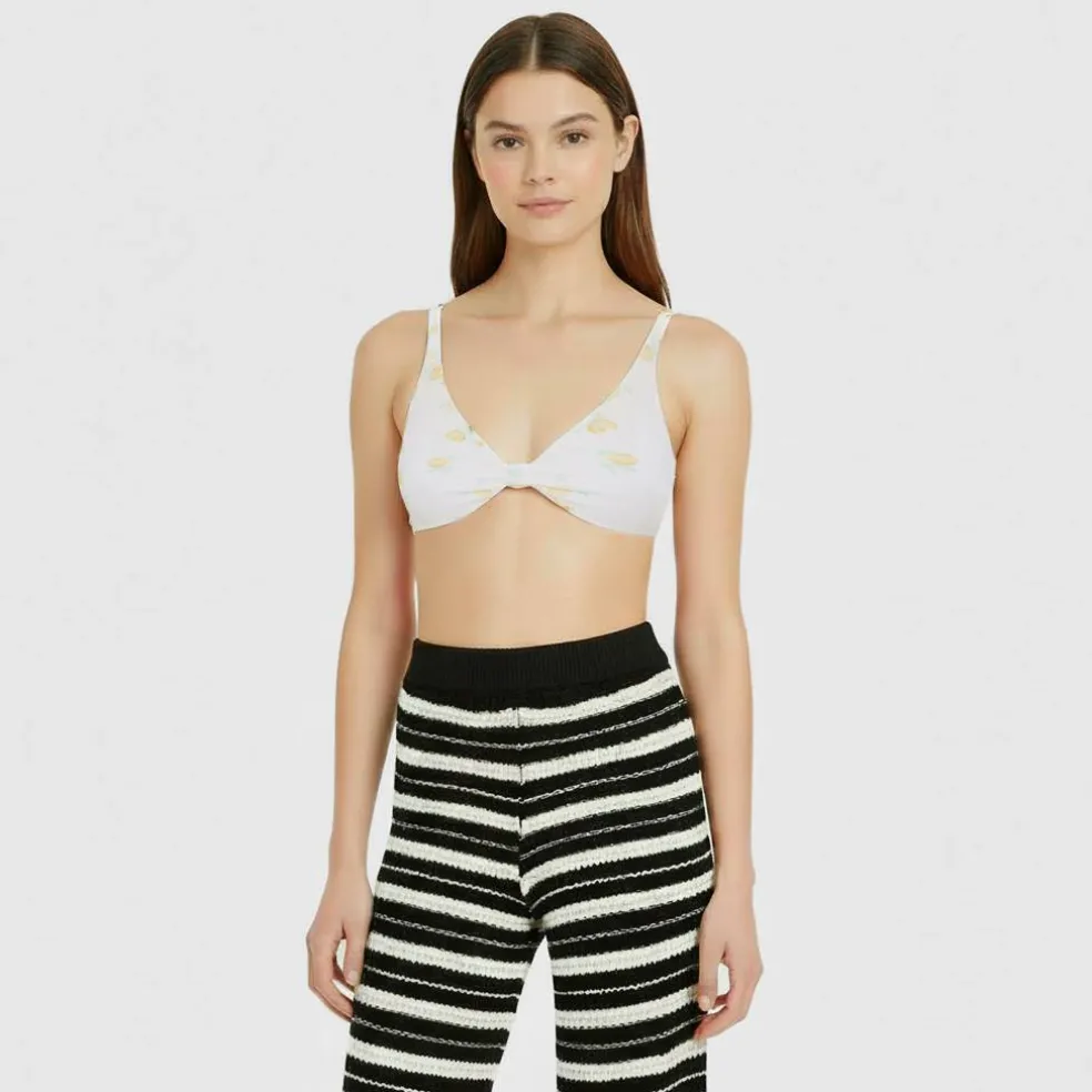 Women's Knot Front Crop Top Bikini