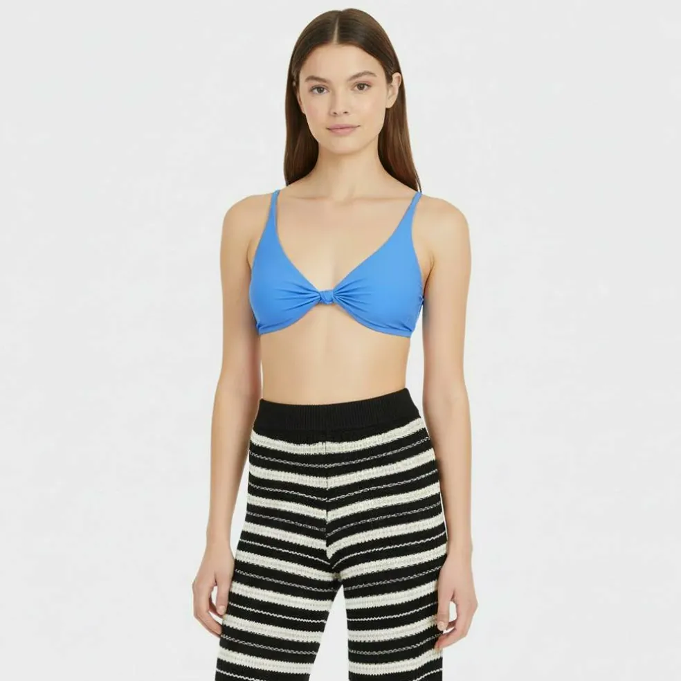 Women's Knot Front Crop Top Bikini