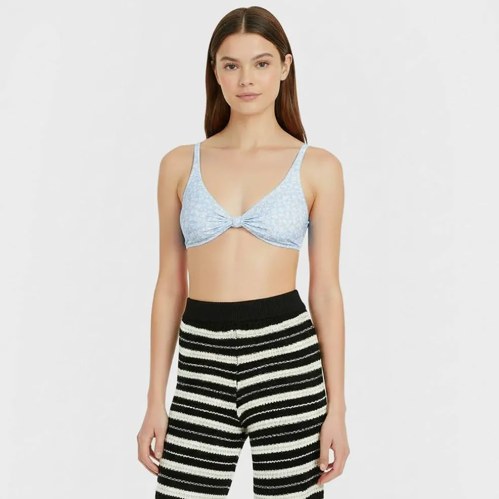 Women's Knot Front Crop Top Bikini
