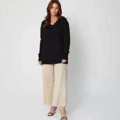 Women's Lace Trim Brushed Crew Neck Jumper