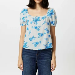 Women's Linen Short-Sleeve Blouse