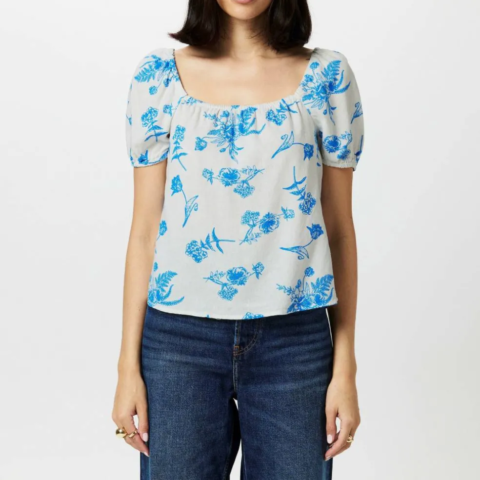 Women's Linen Short-Sleeve Blouse
