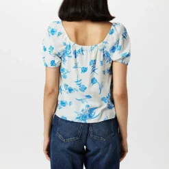 Women's Linen Short-Sleeve Blouse