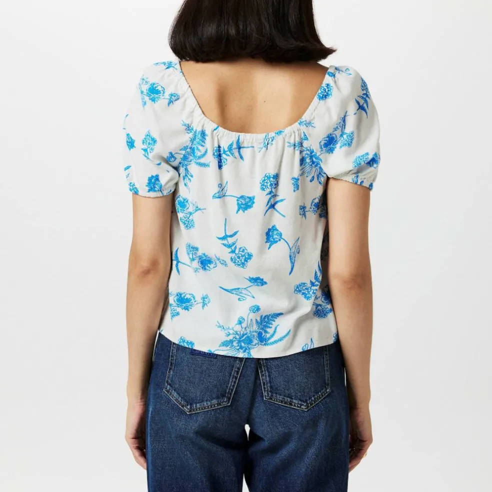 Women's Linen Short-Sleeve Blouse