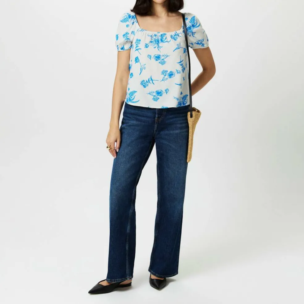 Women's Linen Short-Sleeve Blouse
