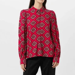 Women's Long-Sleeve Lace Patterned Shirt